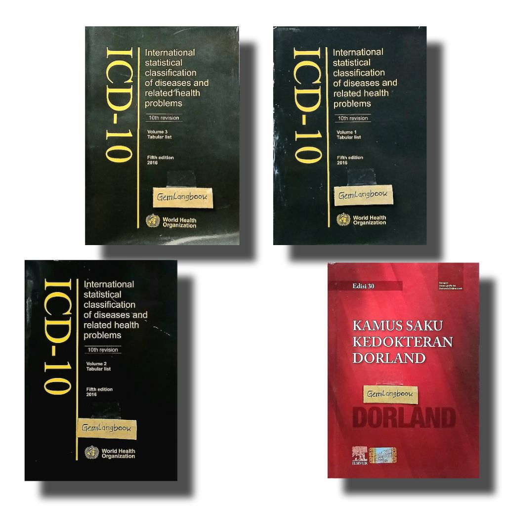 แพ็คเกจหนังสือ ICD - 10 VOL. 1, 2, 3 (แพ็คเกจ) และ Dorland Medical Dictionary ฉบับ 30