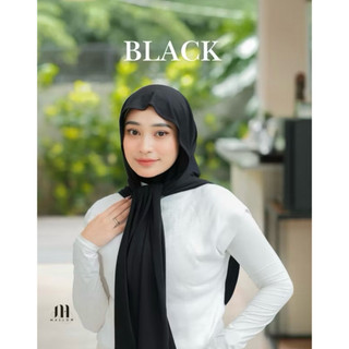 Mallow Hijab Hilya Pashmina Instant Oval black preloved