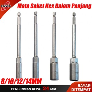 CASTA Soket Kunci Pas Extension 15CM - Sambungan Mata Bor & Obeng 8/10/12/14mm, Hex Impact Drive, Alat Perkakas Profesional