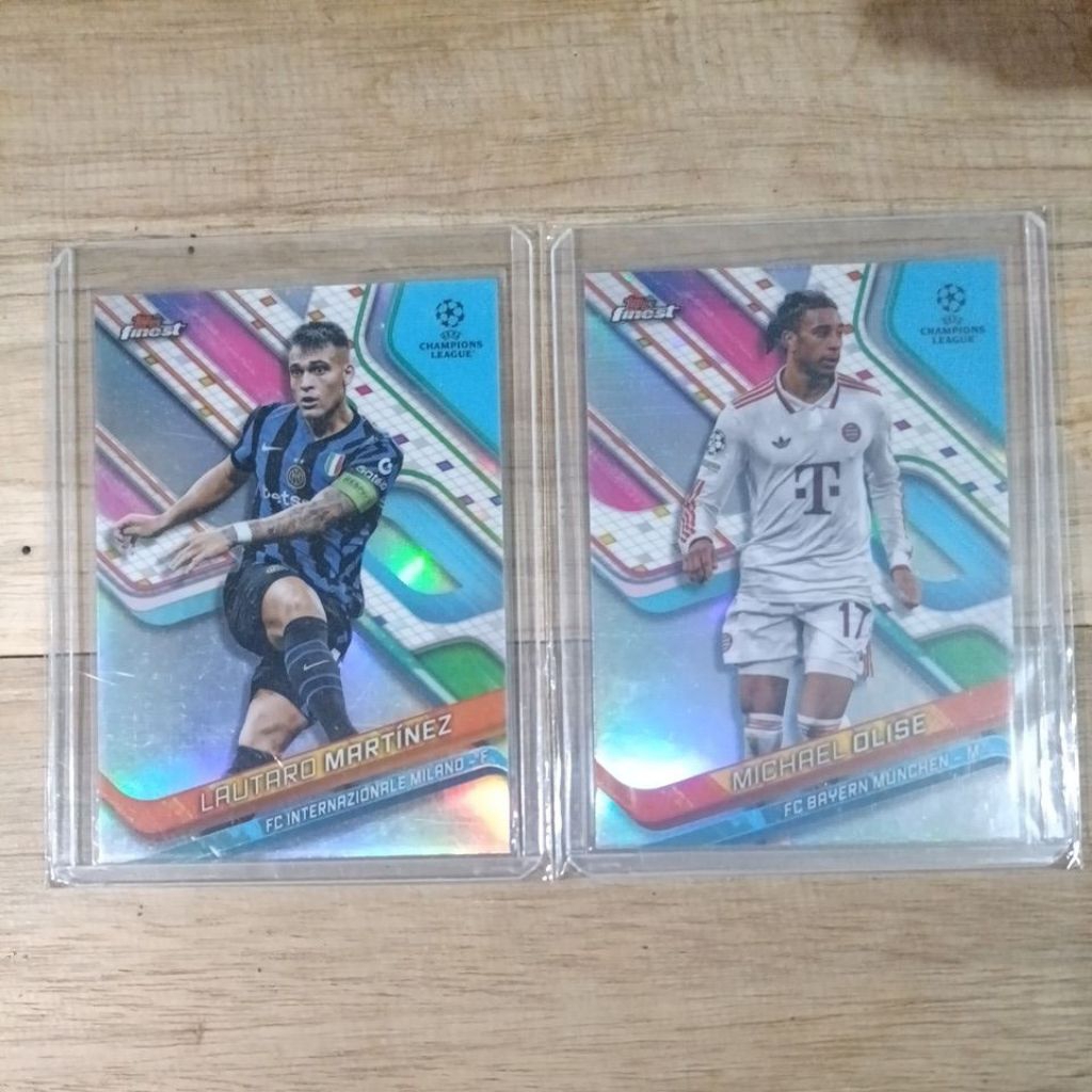 Topps Finest Refractor Laautaro Martinez & การ์ดฟุตบอล Michael Olise