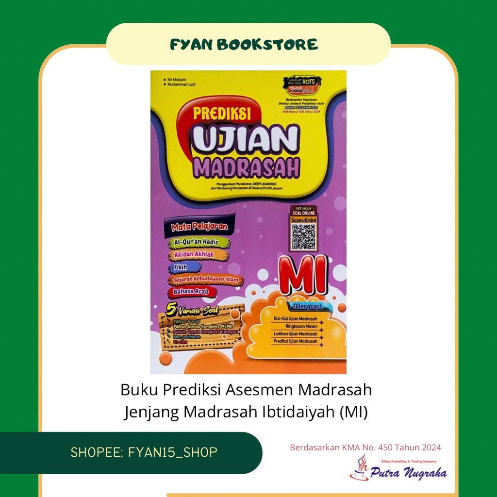 Fyan Book Store: MI Assessment Prediction Book, Madrasah Putra Nugraha Exam Book สําหรับ MI