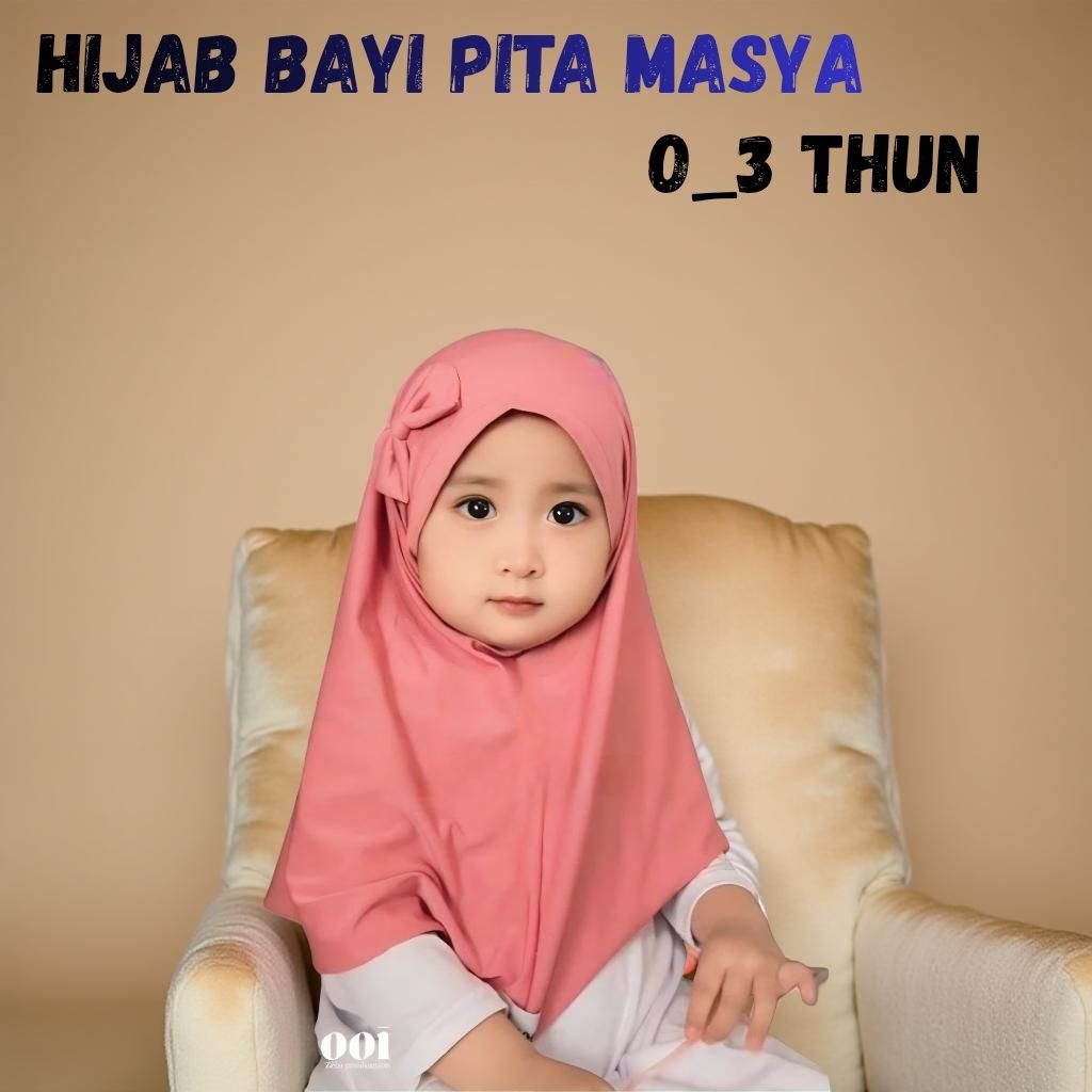 Al_style Masya Ribbon Baby Hijab 0-6 เดือน 1-3 ปี Instant Baby Girl Hijab