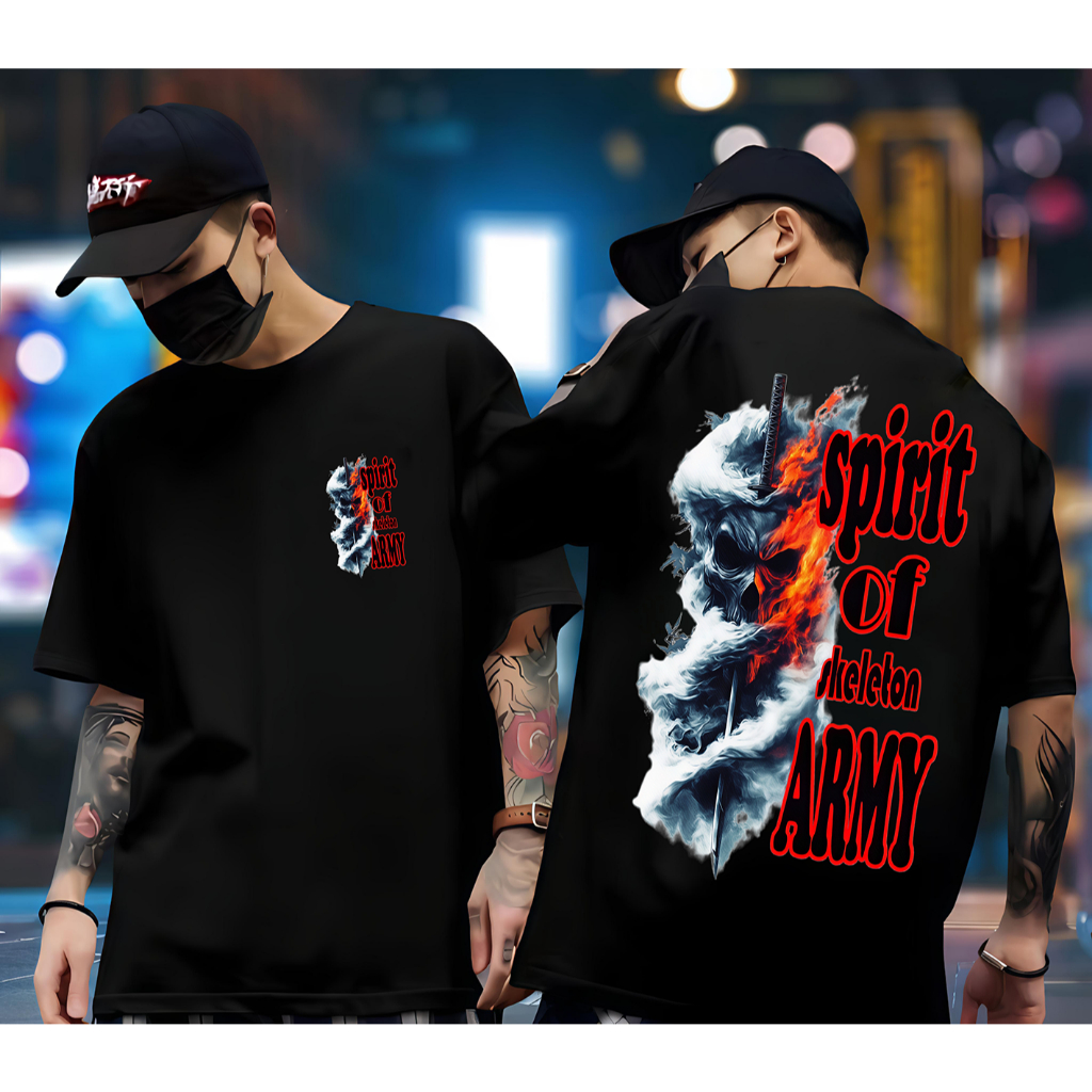 เสื้อยืด SJ_FASHION91 SKELETON ARMY DISTRO เสื้อยืด/ผู้ชายและผู้หญิง/เสื้อยืดพรีเมี่ยม/SINGLE เสื้อย