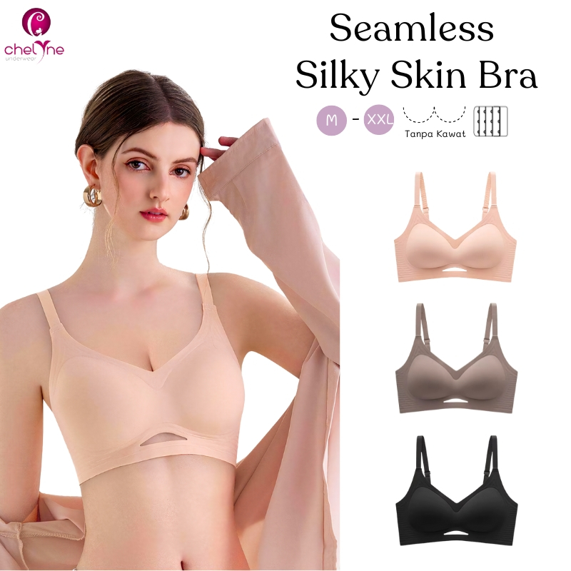 Chelyne BH Premium 8808 Seamless Lycra Full Cup Sport Bra Plain - ชุดชั้นในขนาดใหญ่ M-XXL Up to Cup 