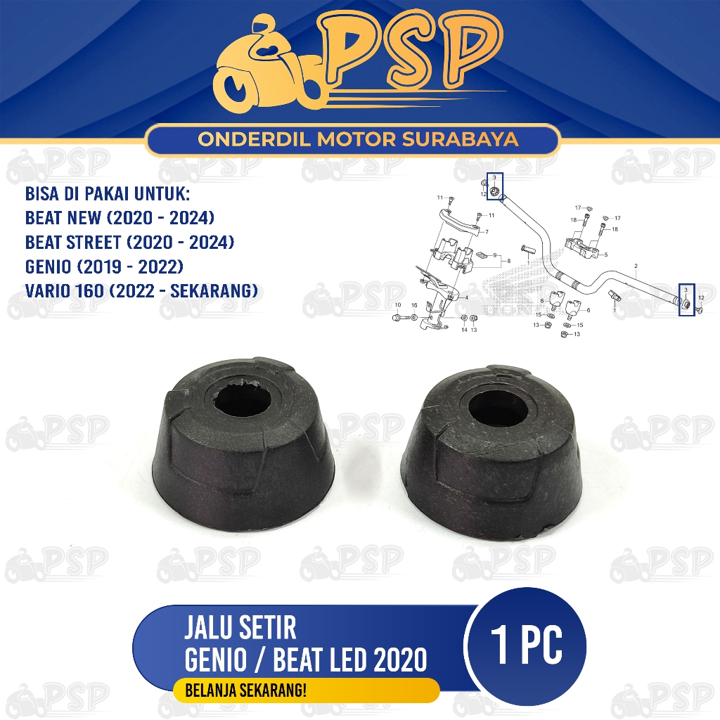 พวงมาลัย Genio เท่านั้น (แพ็ค 2 ชิ้น) - พวงมาลัย Honda Genio K0J Beat Deluxe K1A Vario 160 K2S