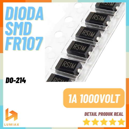 FR107 DO-41 1A 1000V ไดโอด smd รหัส RS1M - FR107 D0-214