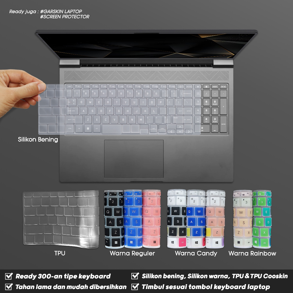 ฝาครอบคีย์บอร์ดเข้ากันได้กับ HP Omen Max 16-ak ak0777ax Tpu ซิลิโคนใส