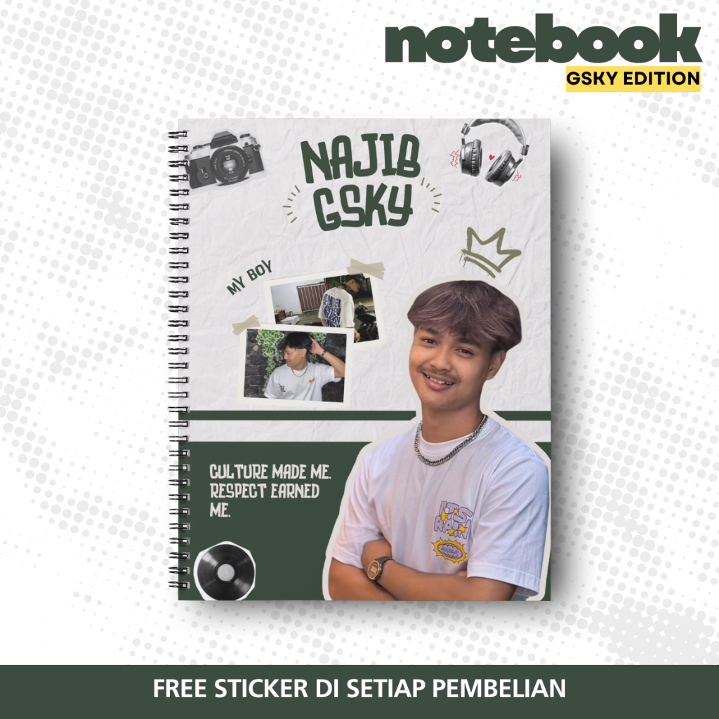 A5 Notebook Gwsm Gsky edition Notes book Free Sticker - Note book gwsm kusumawara sorotop y2k book