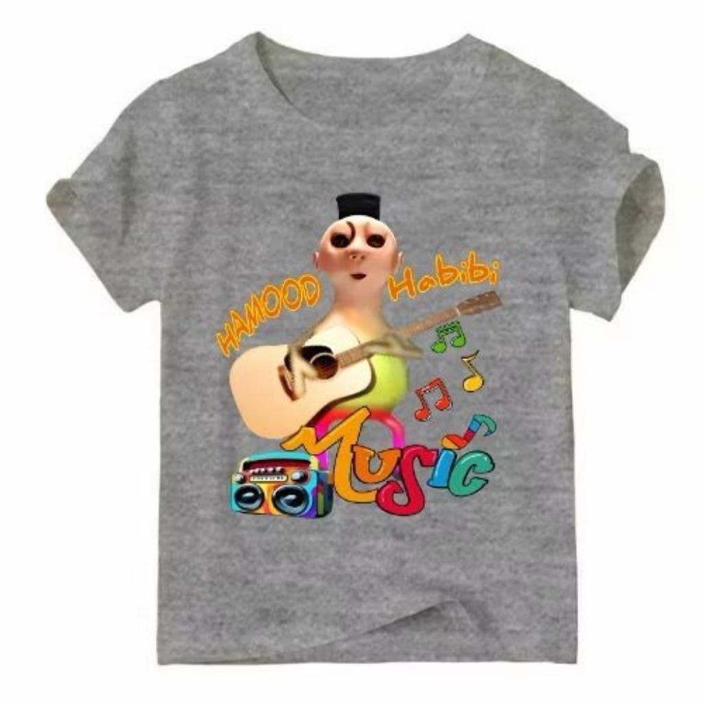 ￼เสื้อยืด Hamood Habibi Viral เสื้อยืดเด็ก อายุ 2-16 ปี กีต้าร์หลักอารมณ์ habibi ha