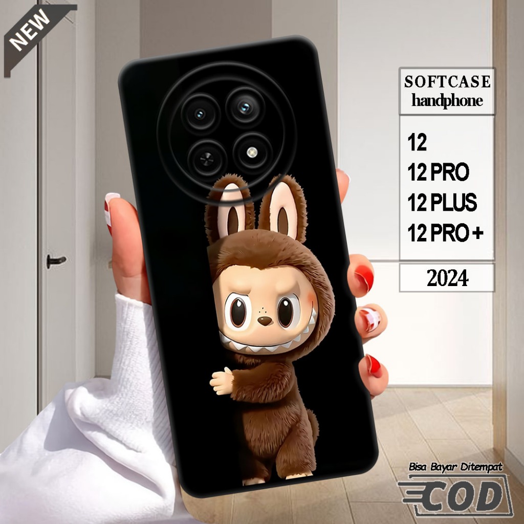 เคสRealme 12 _Realme 12 PRO _Realme 12 PLUS _Realme 12 PRO PLUS เคสซิลิโคนใสสีดํายืดหยุ่น