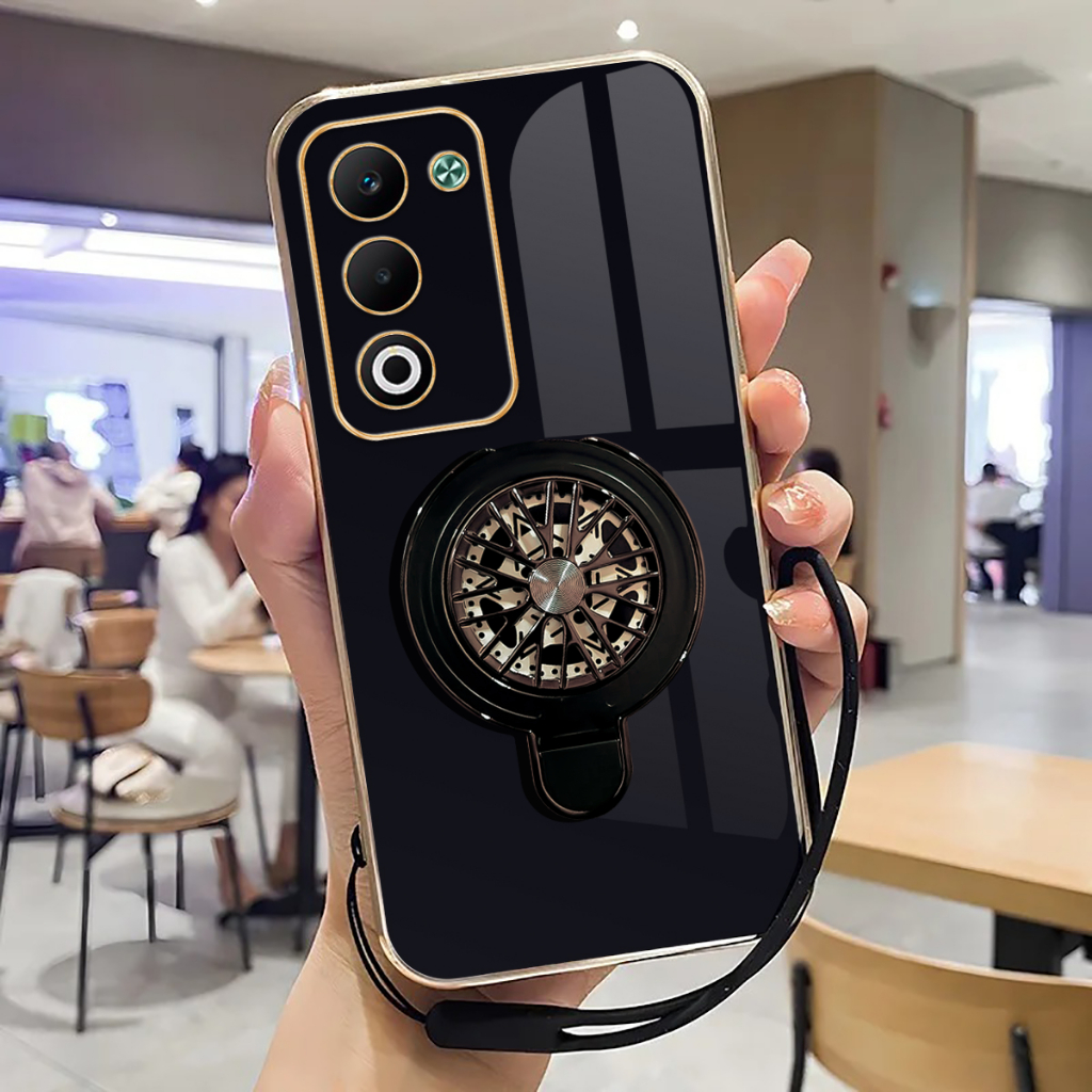 Oppo A5 2025 A5i Pro A3x Case ล่าสุด Softcase Stand Holder แหวน Fun Luxury ชุบ