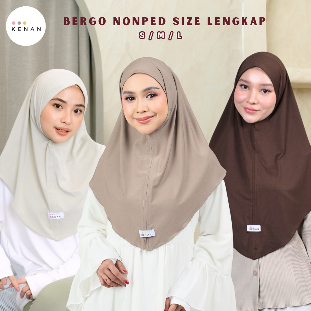 KENAN - เสื้อ Hijab Bergo Nonped ไซส์ S / Size M / Size L