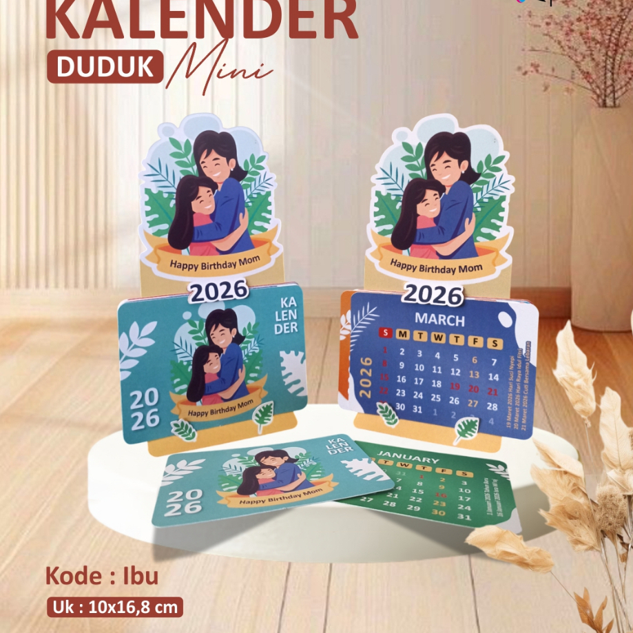 (MOTHER) AESTHETIC SITTING CALENDAR 2026 - UNIQUE DESK CALENDAR - MINI CALENDAR SOUVENIR