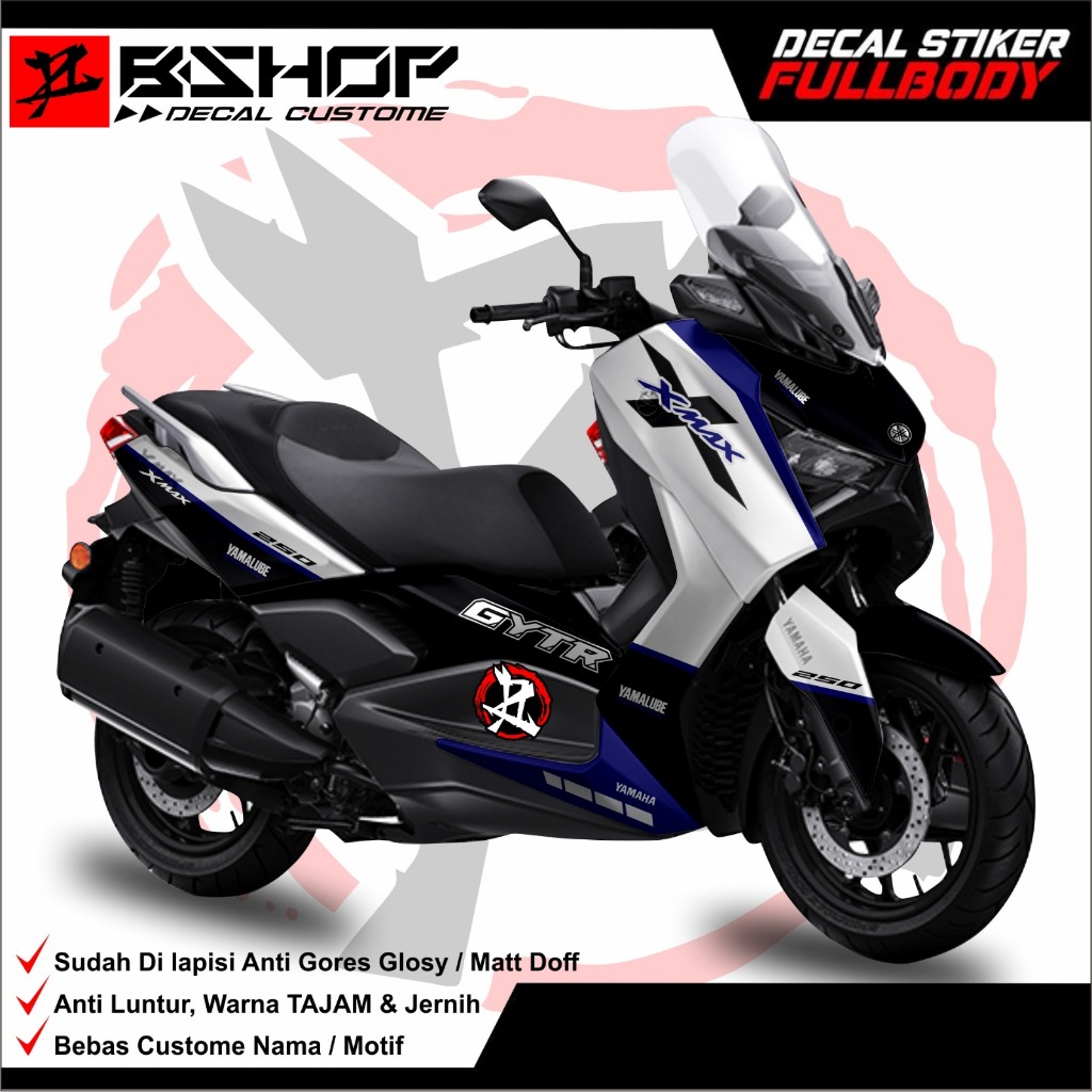 Fullbody xmax connectide สติ๊กเกอร์รูปลอก GYTR motif ทางเลือกการประเมินสีสามารถ tmbah และโลโก้ spnso