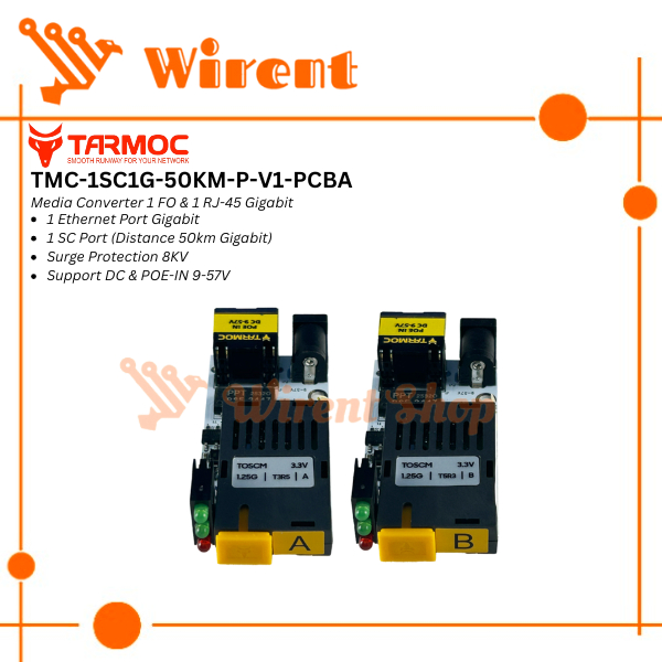 Tarmoc TMC-1SC1G-50KM-P-V1-PCBA | ตัวแปลงสื่อ HTB GS03 50km 1 FO 1 LAN / 1FO 1LAN | 1SC 1LAN / 1 SC 