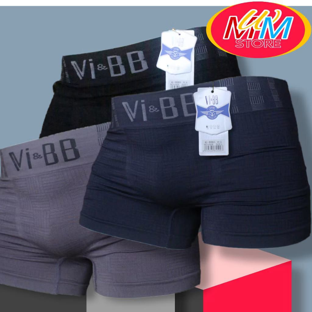 M467 (3 - 12 ชิ้น) กางเกงบ็อกเซอร์สําหรับผู้ใหญ่ผู้ชาย Vi-Bb กางเกงบ็อกเซอร์ผู้ชาย Size M, L, XL XXL