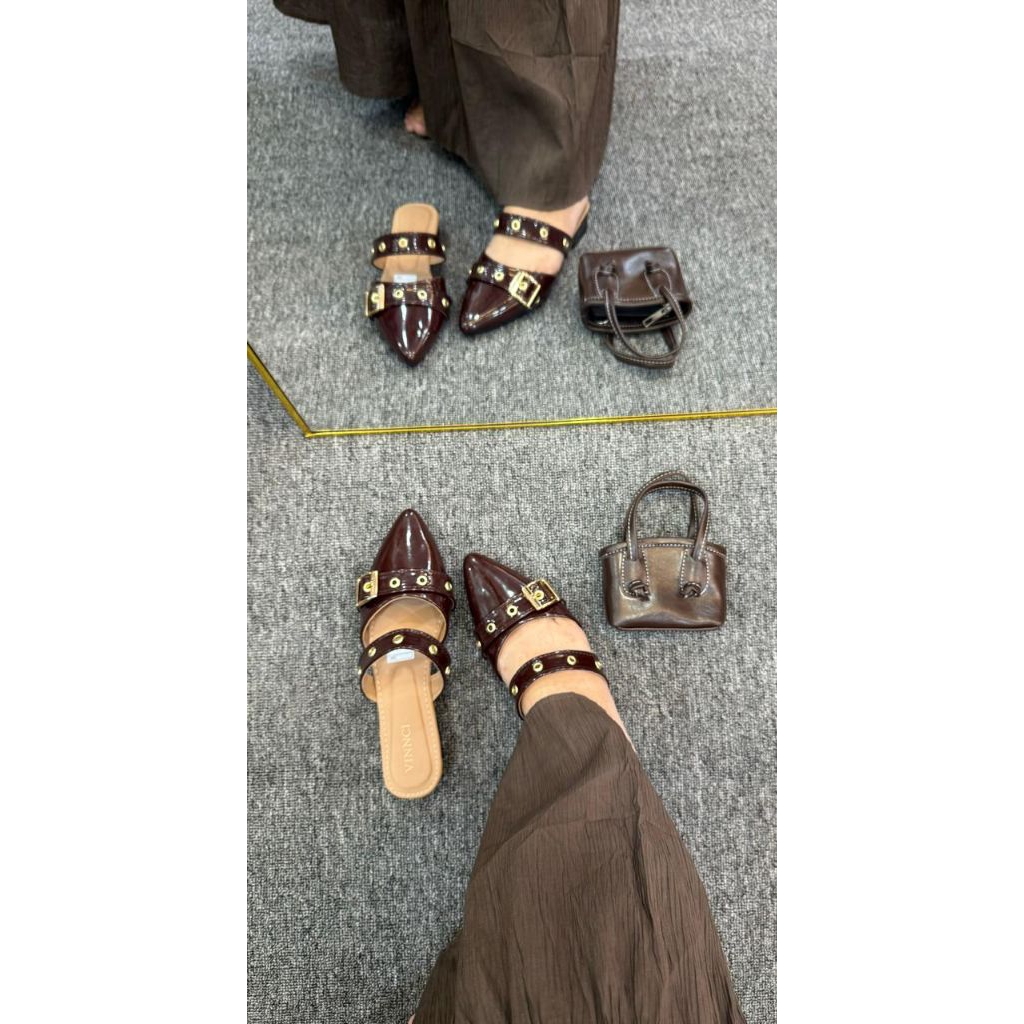 Vinnci Premium Mules/Bustong Sandals ฟรีกล่อง| รองเท้าผู้หญิง | รองเท้าส้นสูงปาร์ตี้อินเทรนด์ | รองเ