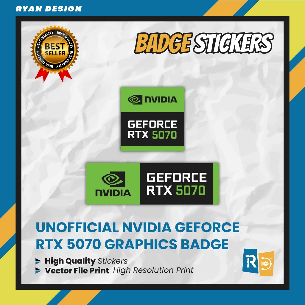 Nvidia Geforce RTX 5070 ป้ายสติ๊กเกอร์โลโก้โฮโลแกรม (Unofficial)