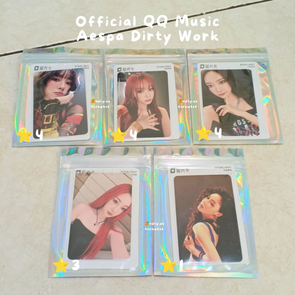 โฟโต้การ์ดอย่างเป็นทางการ QQ MUSIC AESPA DIRTY WORK