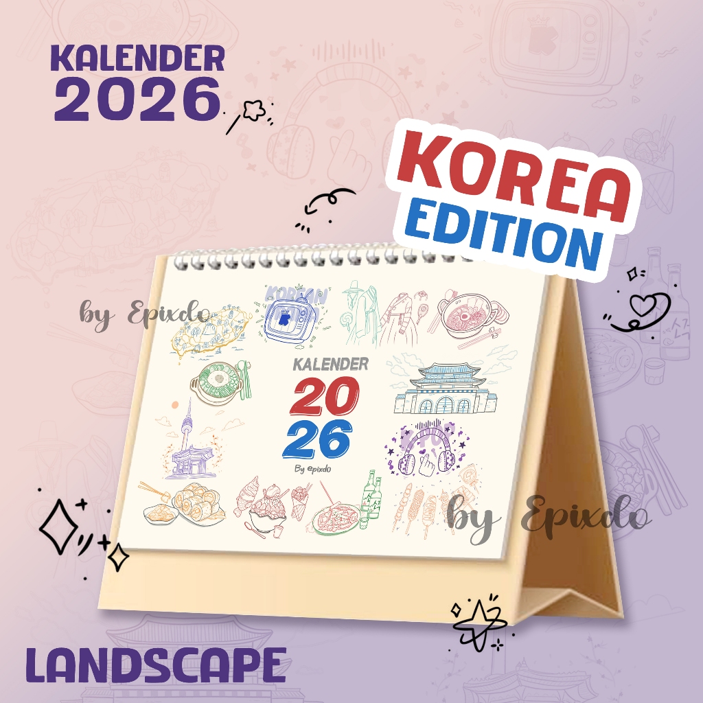 KOREAN LANDSCAPE CALENDAR 2026, AESTHETIC CALENDAR 2026