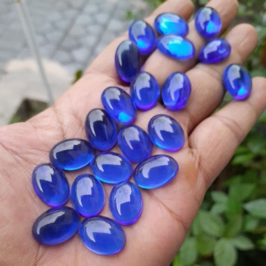 ขายส่ง 1 โหล (20 ชิ้น) หินไพลิน Cyklop King สีน้ําเงินที่ดีที่สุด 18x13 มม.