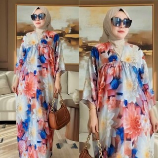 Yuri Daster Bunga Lengan 3/4 Kekinian Bahan Rayon LD 120 Busui