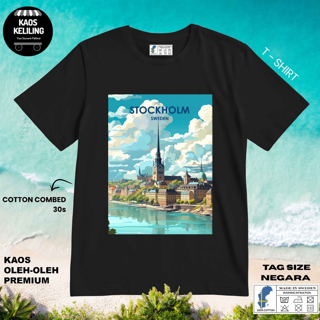 SWEDEN SOUVENIR เสื้อยืด SWEDEN 29 พร้อมต้นฉบับ SWEDEN LABEL TAG ของขวัญพรีเมี่ยม SOUVENIR CLOTHES