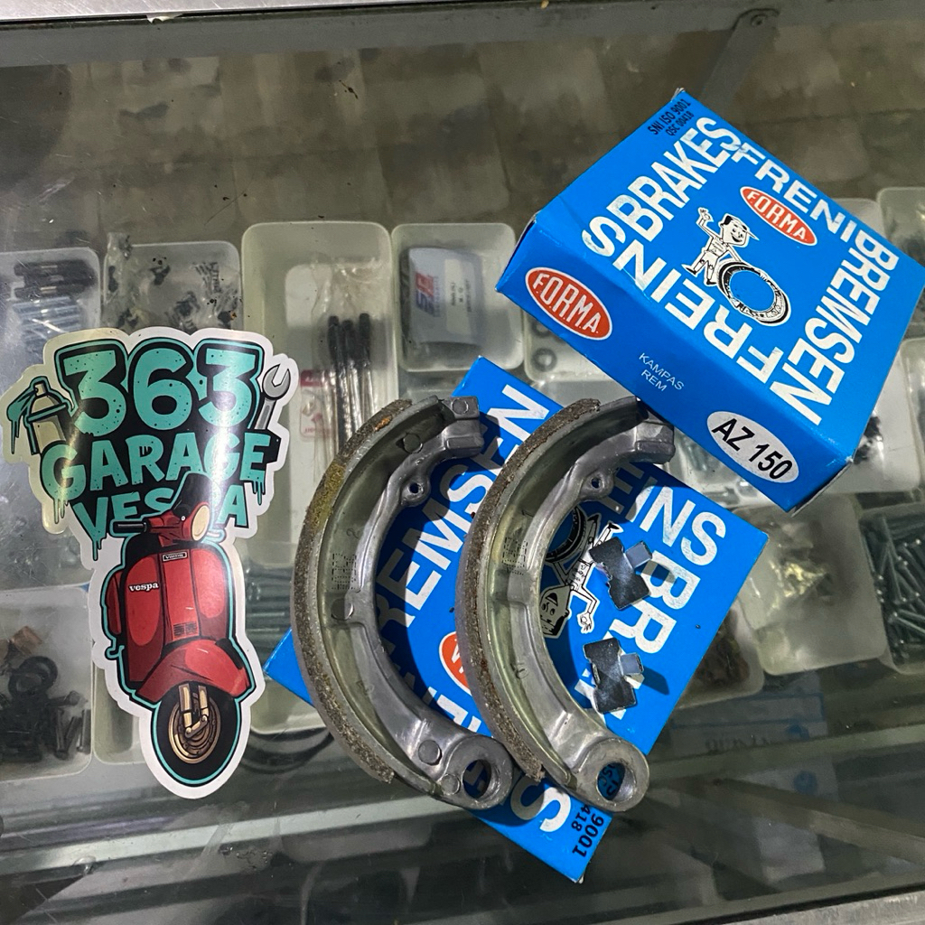 ผ้าเบรคหลัง AZ150 vespa ps ring 8 ยี่ห้อ forma