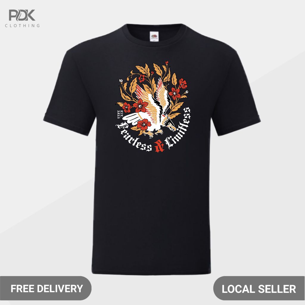 เสื้อยืดผู้ชาย Animalized Eagle The Strong Fearless และ Flight Limitless Shirt