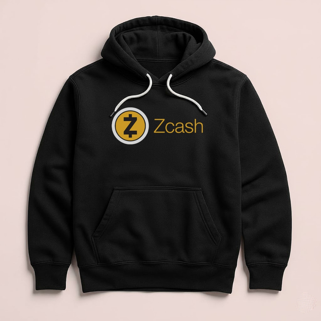 เสื้อฮู้ด ZCash Crypto Token เสื้อกันหนาว เสื้อฮู้ดผ้าฟลีซ สีดํา ผ้าสีดํา