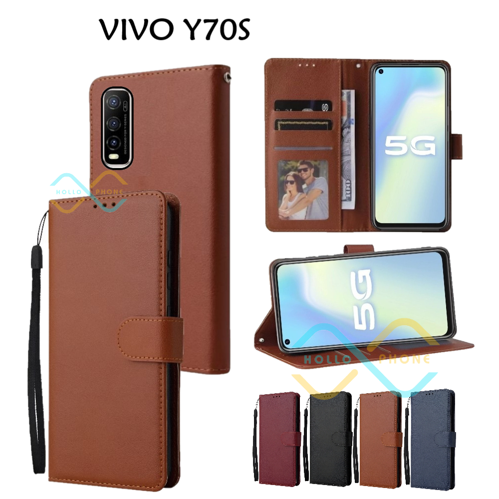 Flip Case Vivo Y70S Wallet Leather Case Premium Casing Hp Vivo Y70S