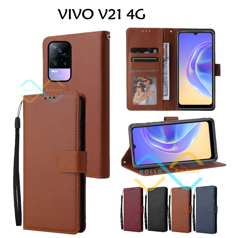 Flip Case Vivo V21 4G Wallet Leather Case Premium Casing Hp Vivo V21 4G
