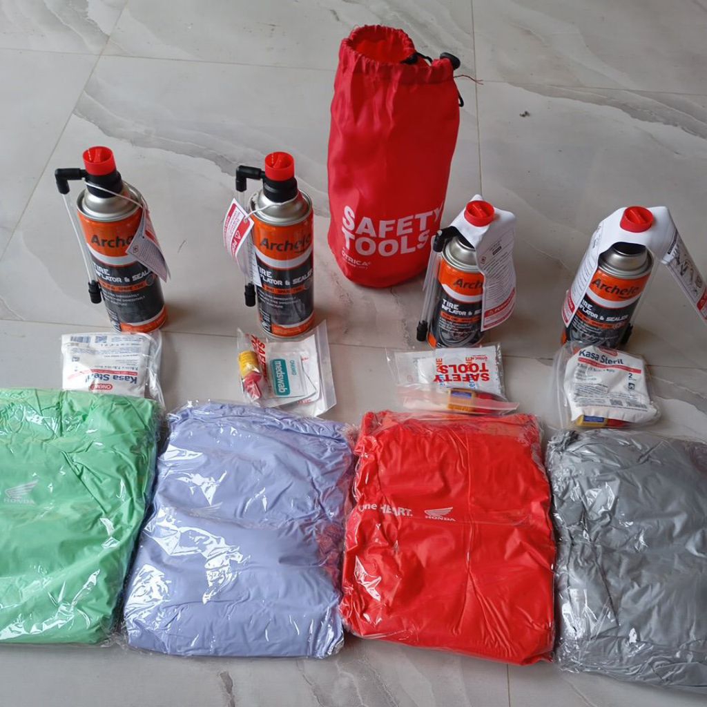 เสื้อกันฝน SAFETY TOOLS p3k แพ็คเกจเดียวและบูสเตอร์ลมฮอนด้า