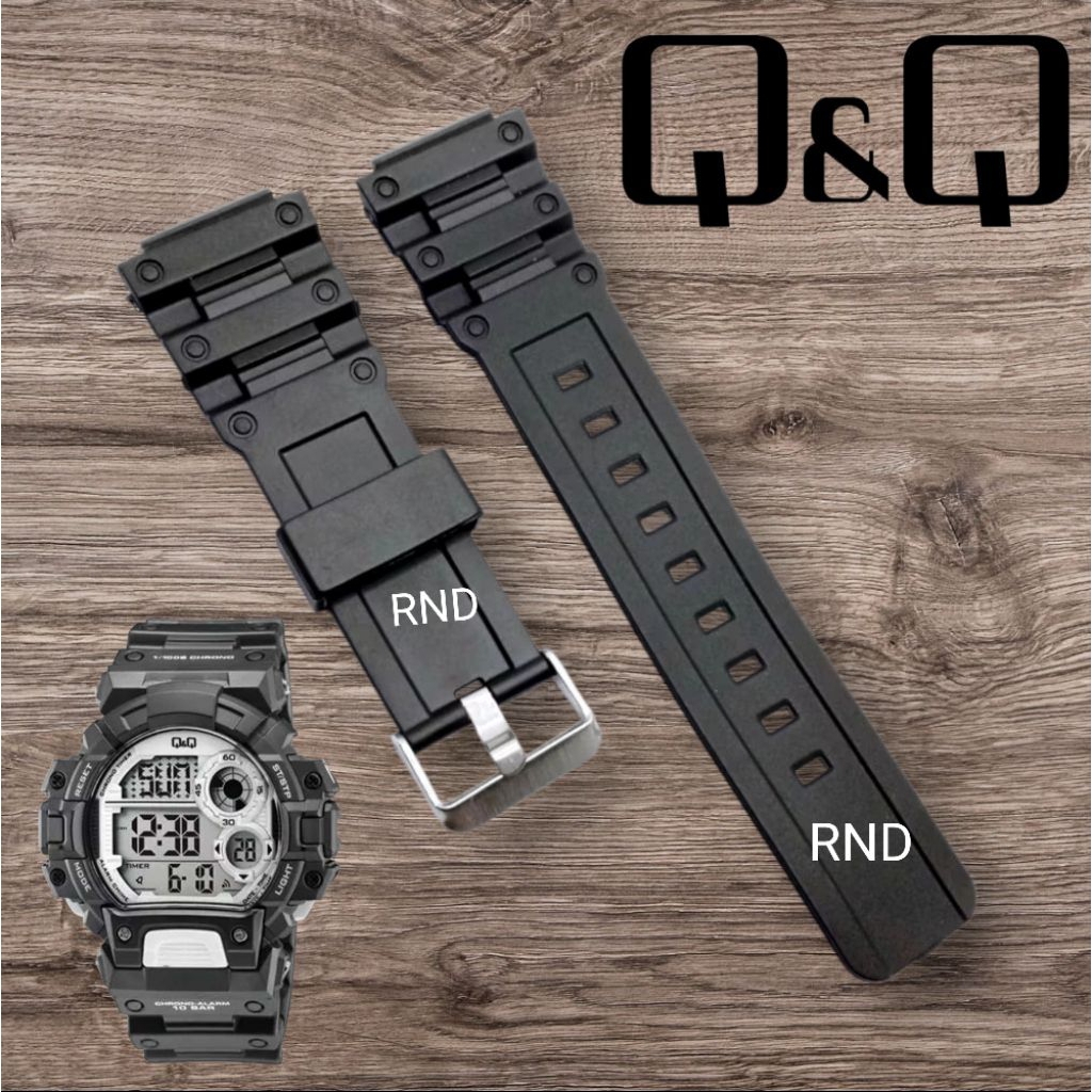 สายนาฬิกายาง Q&Q M144/สายนาฬิกา QQ,QnQ M144J001Y M144J009Y M144J002Y M144J008Y