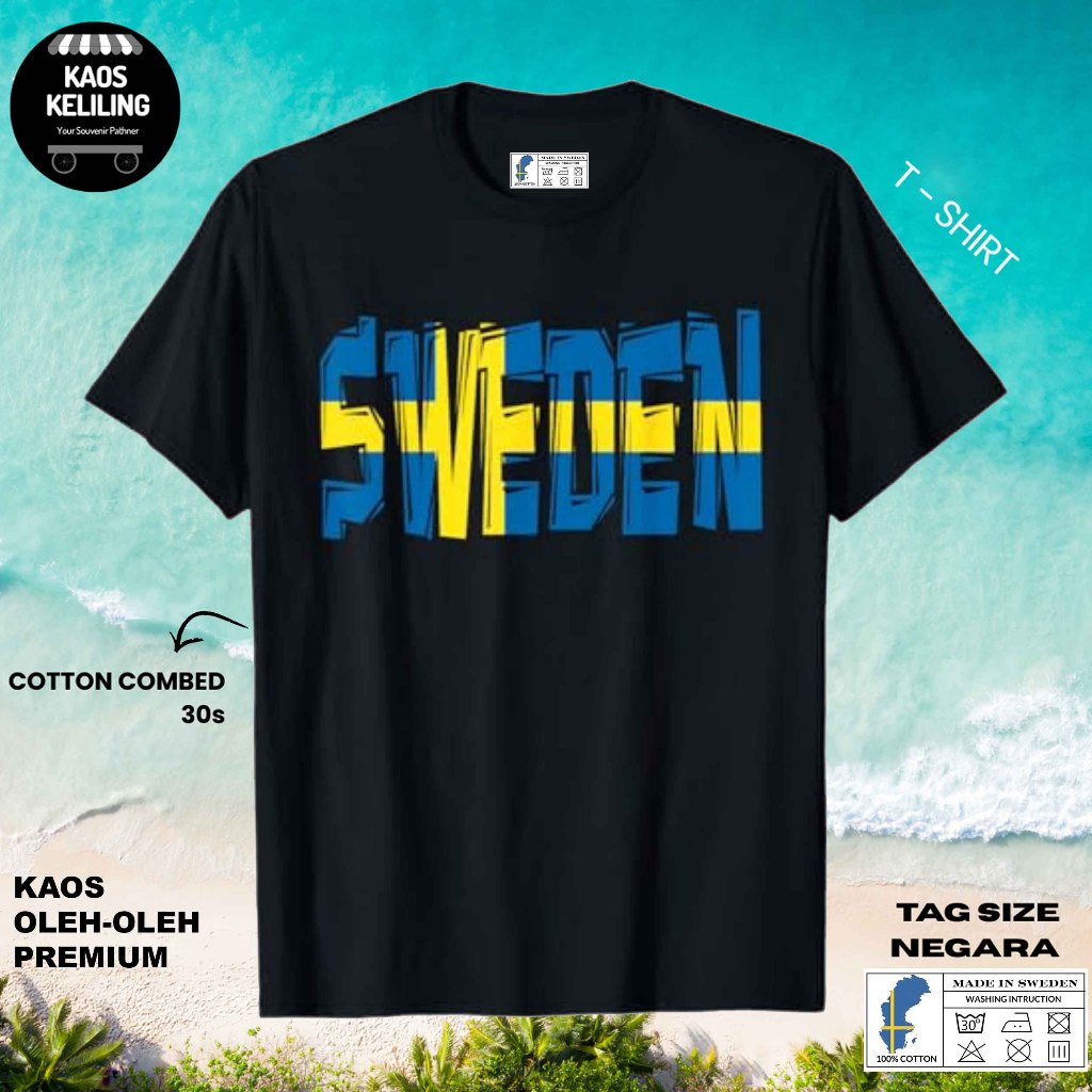 SWEDEN SOUVENIR เสื้อยืด SWEDEN 52 พร้อมต้นฉบับ SWEDEN LABEL TAG ของขวัญพรีเมี่ยม SOUVENIR CLOTHES