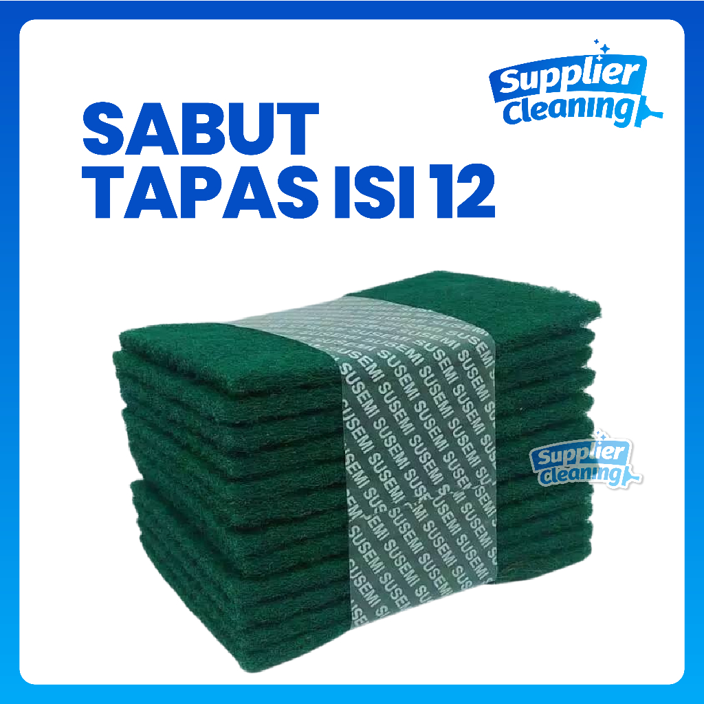 HIJAU Susemi Green Fiber 12 แผ่น – Tapas ทําความสะอาดอเนกประสงค์สําหรับห้องครัวและบ้าน