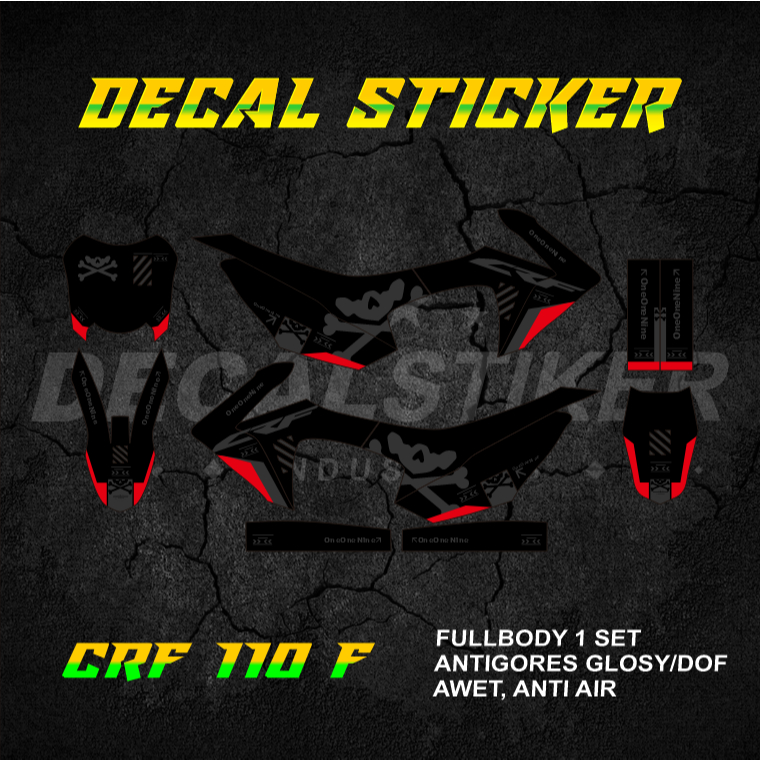 STABILO HIJAU MERAH UNGU DECAL STICKER CRF 110 FULLBODY (024) DECAL STICKER MINIMOTO 110F F MINITRAI