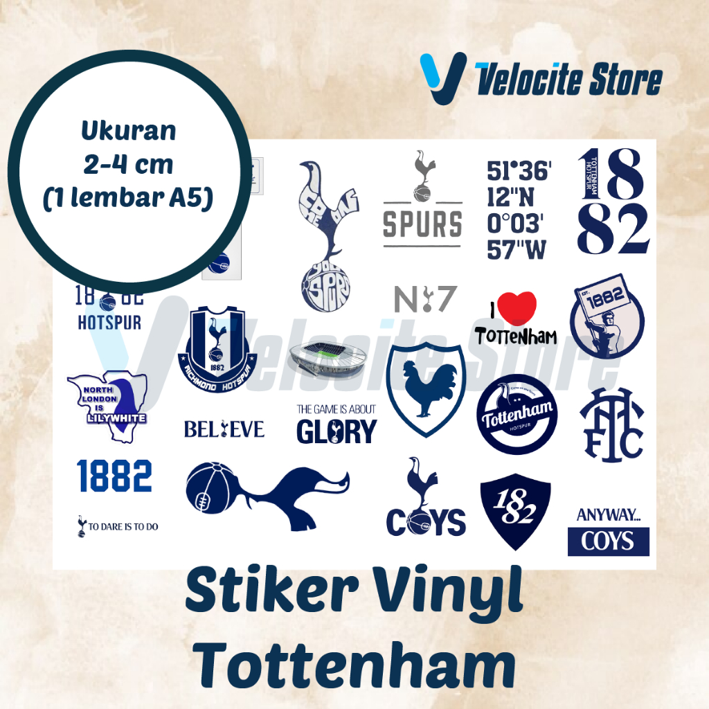 Hotspur Tottenham Ball Vinyl Sticker 2-4 ซม. (1 แผ่น A5)