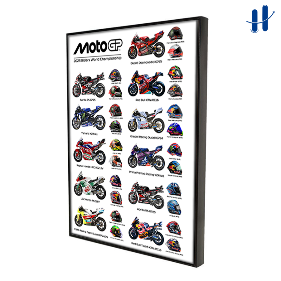 Haydecor MotoGP Motorcycle Poster Frame 2025 Aesthetic Wall Display สําหรับห้องนอนและห้องนั่งเล่น