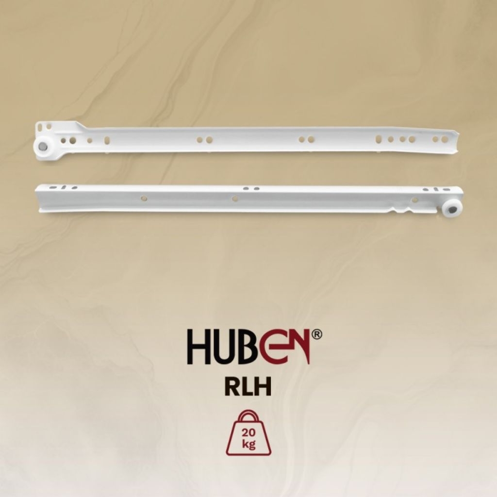[VHB] (1 คู่) (60Cm) huben RLH รางลิ้นชักล้อ / huben RLH รางลิ้นชักสีขาว 60 Cm