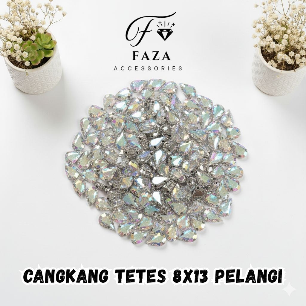 [25 ชิ้น] 8x13 Ab/Rainbow Drops - Shell Sequins - Drop Shells - Diamond Drops - 8x13 Shells - Diamon