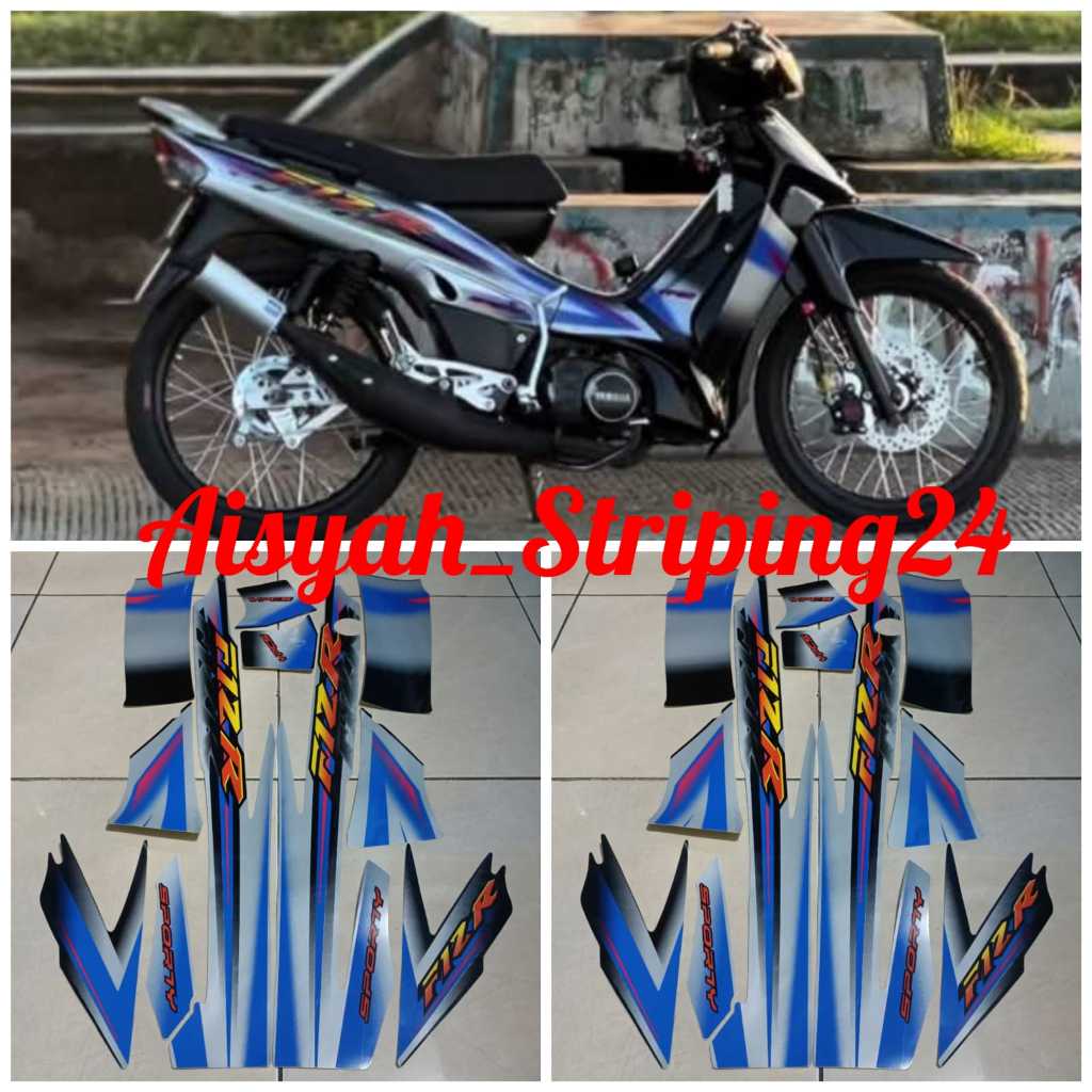 Yamaha F1ZR 2003 สีดําเงินมาตรฐานรถจักรยานยนต์ Body Striping สติกเกอร์
