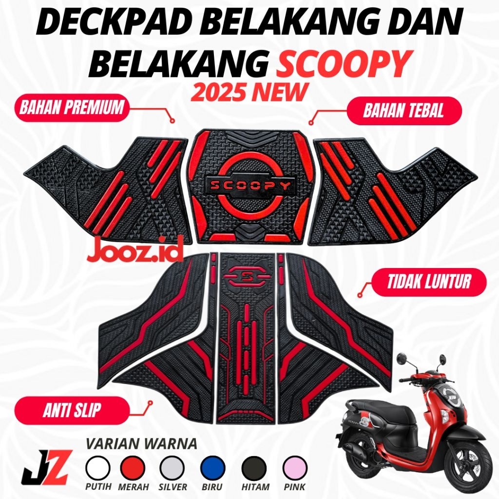 FRONT AND REAR DECKPAD PACKAGE SCOOPY 2025 2026 PREMIUM RUBBER MATERIAL