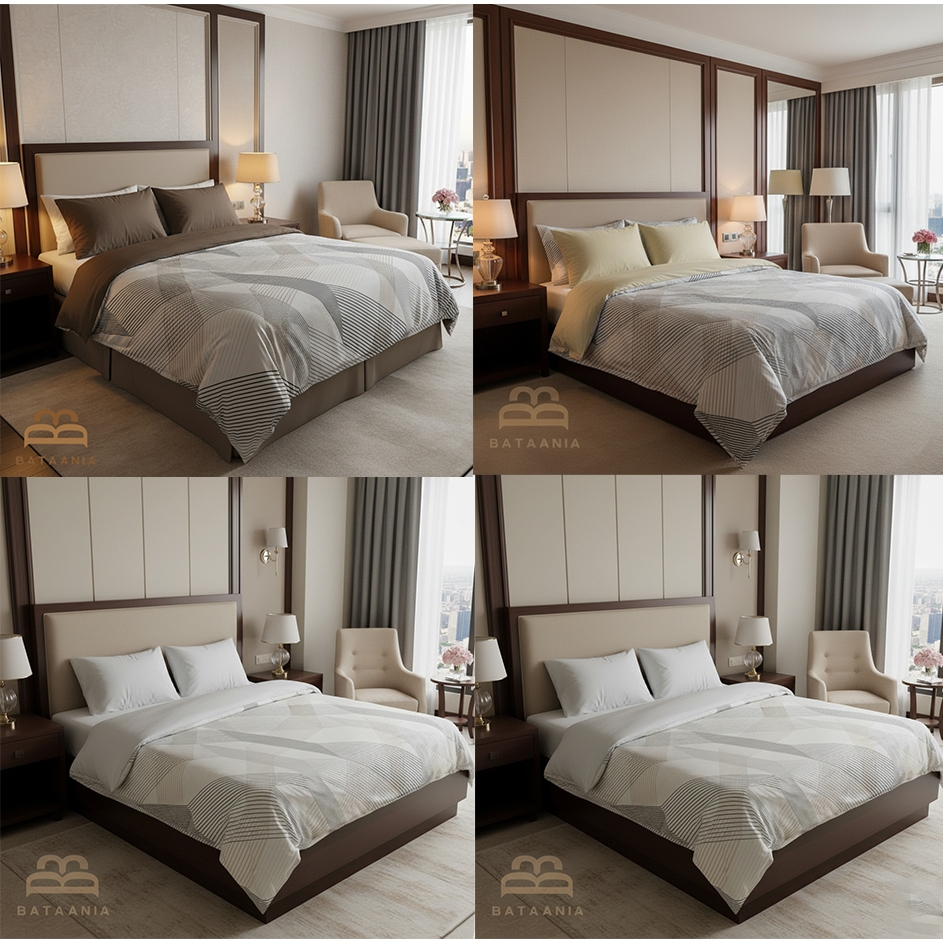 BATANIA ชุดเครื่องนอน Luxury TwoTone ผ้าคลุมเตียง True Xender Motif สูง 20 ซม.