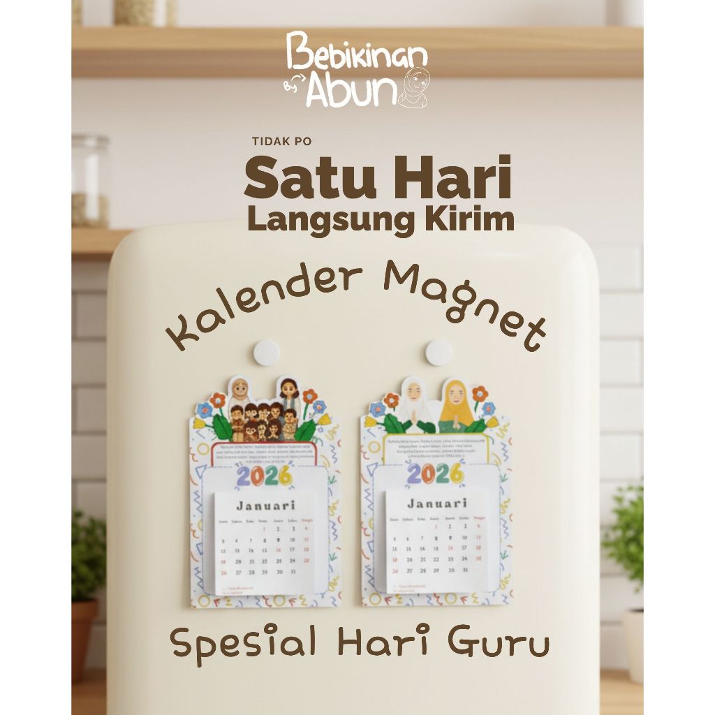 ปฏิทินแม่เหล็ก 2026 | ของชําร่วยวันครู | โซเวนร์ | ปฏิทินจิ๋ว 2026 | MAGNETIC CALENDAR