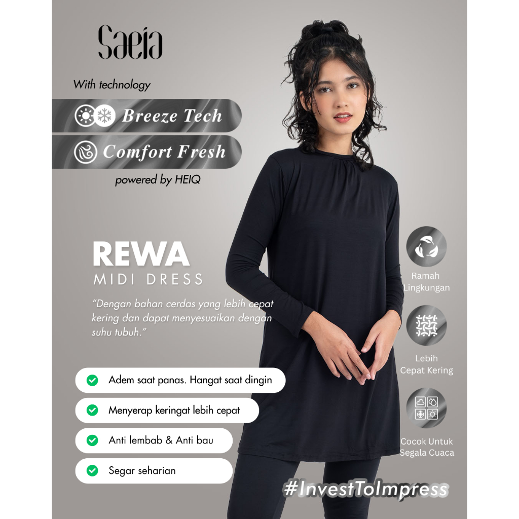 SAEIA Essentials By Kimberly Ryder REWA Longsleeves MIDI เสื้อ Innerwear แฟชั่นผู้หญิงแขนยาวด้านใน