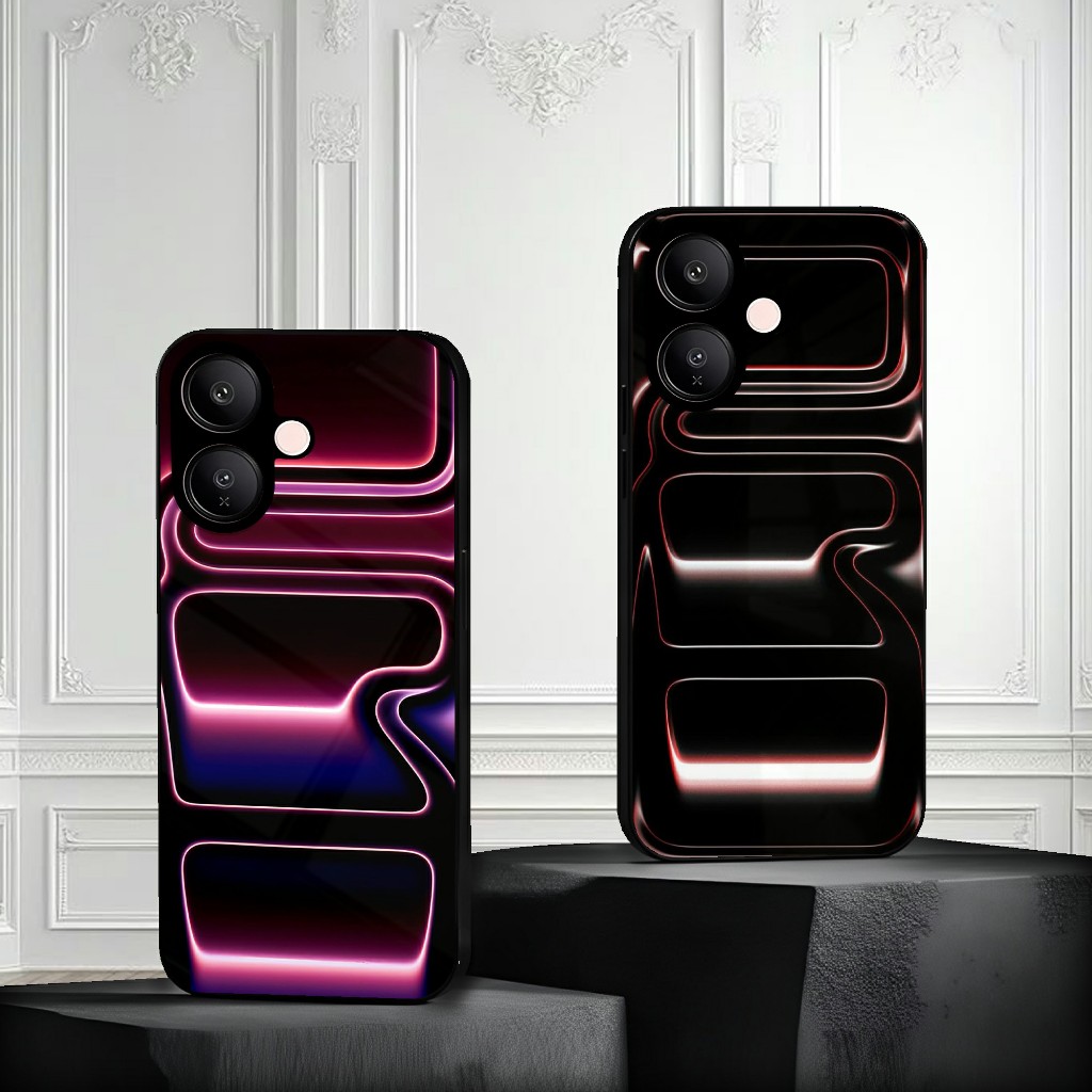 HP Vivo V60 Lite V60 Glass Softcase - Vivo V60 Lite V60 Phone Case - Vivo V60 Lite Glossy Glass Soft