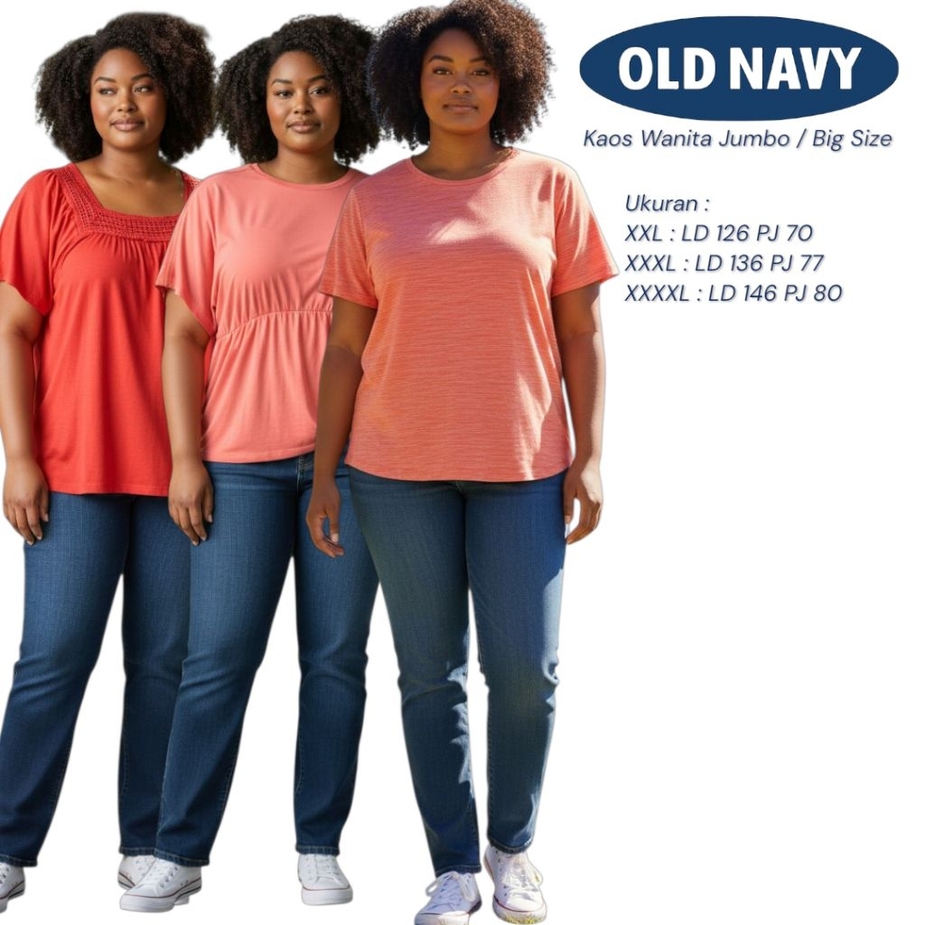 เสื้อยืดผู้หญิง Jumbo Old Navy • ไซส์ใหญ่ Premium • เสื้อลําลองใส่สบาย