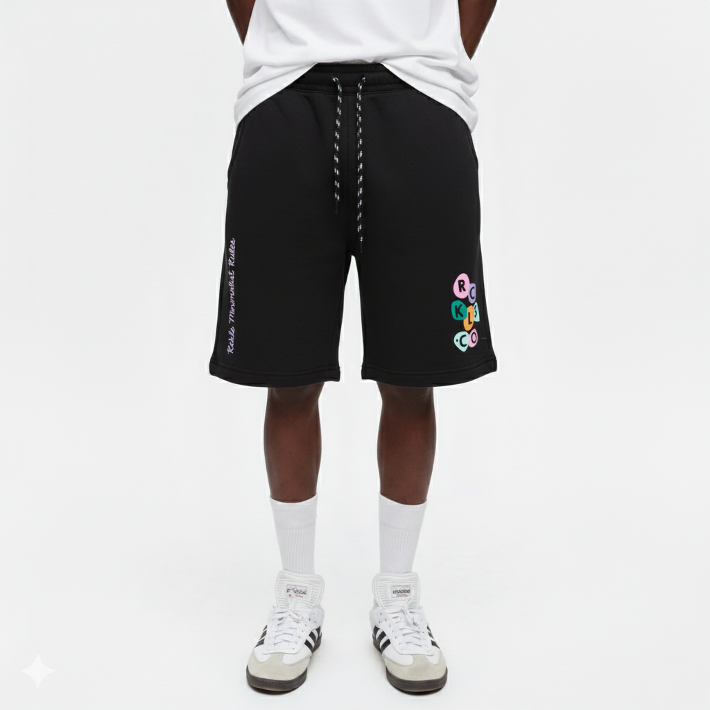 INSANE.LTD Boardshort Fleece Cotton Kick Flip - สีดํา