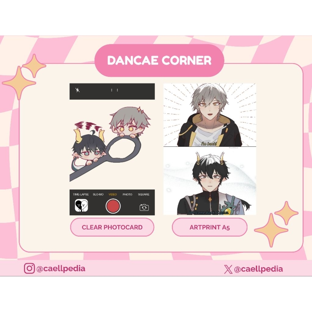 รางดาว Honkai HSR DanCae และ Heng x Caelus Clear Photocard Artprint A5